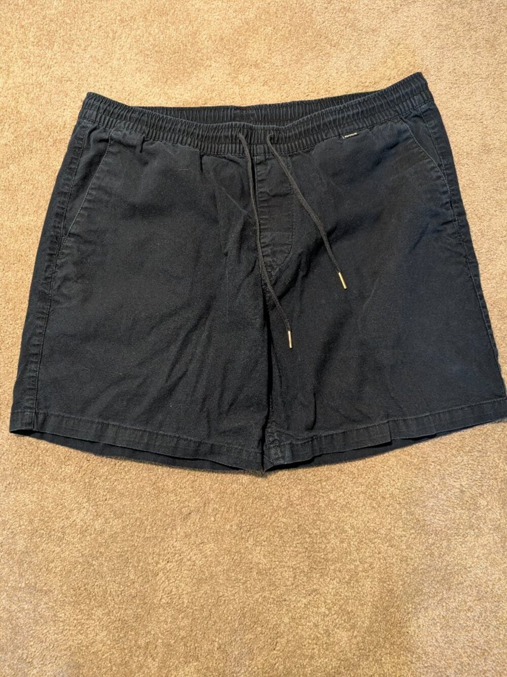 100% cotton Hurley Men's Casual Elastic Waist black Shorts size large